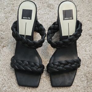 Dolce Vita Black Braided Mules